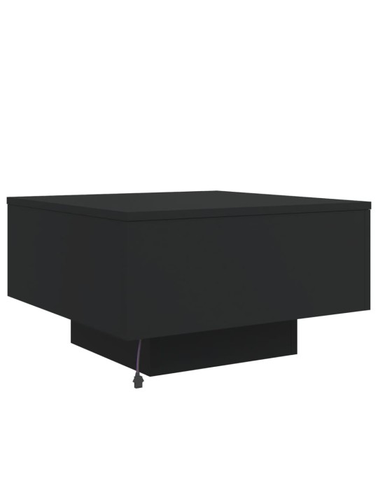 Konferenční stolek s LED osvětlením černý 55 x 55 x 31 cm