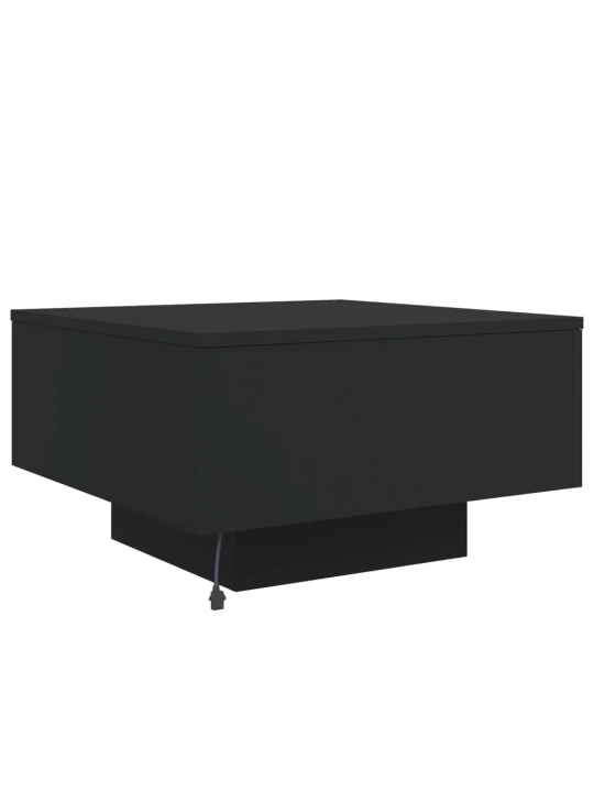 Konferenční stolek s LED osvětlením černý 55 x 55 x 31 cm