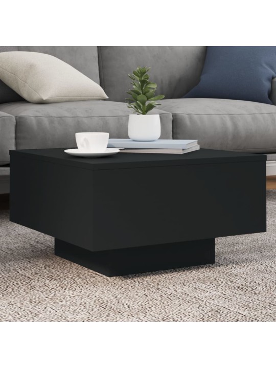Konferenční stolek s LED osvětlením černý 55 x 55 x 31 cm