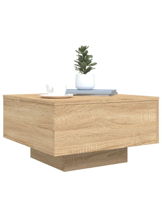Konferenční stolek s LED osvětlením dub sonoma 55 x 55 x 31 cm