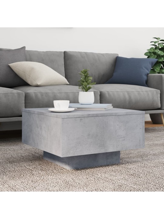 Konferenční stolek s LED osvětlením betonově šedý 55x55x31 cm