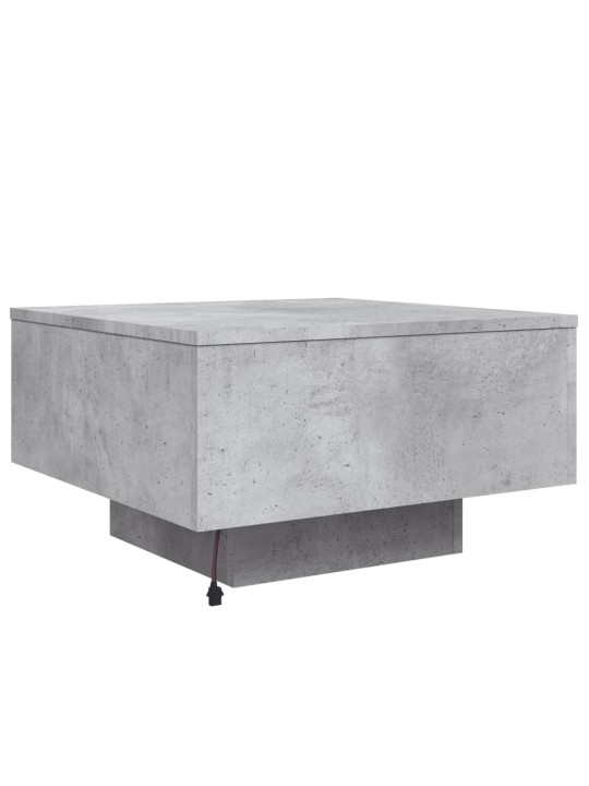 Konferenční stolek s LED osvětlením betonově šedý 55x55x31 cm