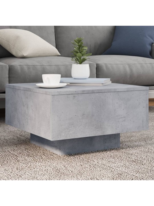 Konferenční stolek s LED osvětlením betonově šedý 55x55x31 cm