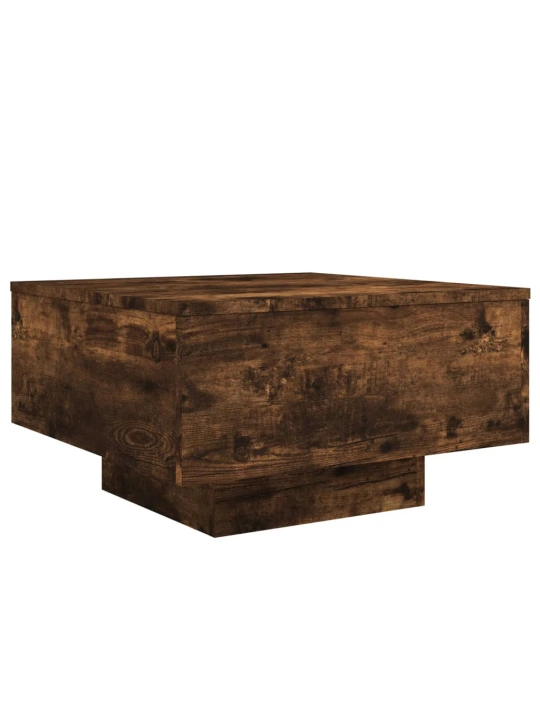 Konferenční stolek s LED osvětlením kouřový dub 55 x 55 x 31 cm