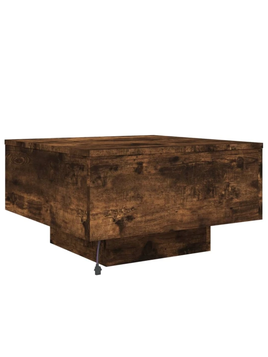 Konferenční stolek s LED osvětlením kouřový dub 55 x 55 x 31 cm