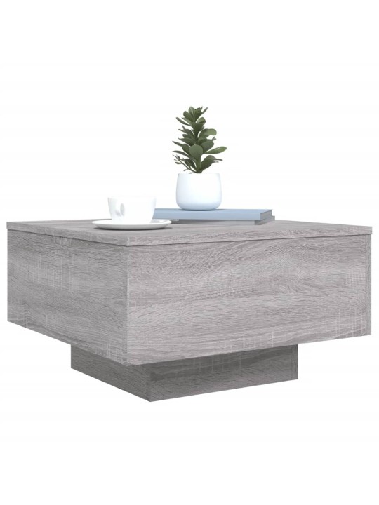 Konferenční stolek s LED osvětlením šedý sonoma 55 x 55 x 31 cm
