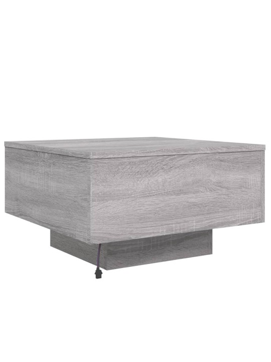 Konferenční stolek s LED osvětlením šedý sonoma 55 x 55 x 31 cm