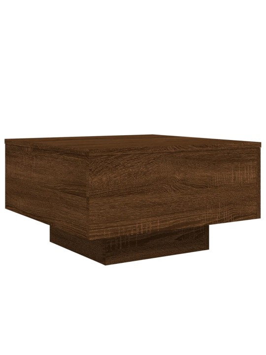 Konferenční stolek s LED osvětlením hnědý dub 55 x 55 x 31 cm