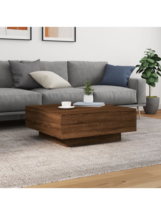 Konferenční stolek hnědý dub 80 x 80 x 31 cm kompozitní dřevo