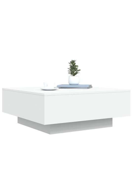 Konferenční stolek s LED osvětlením bílý 80 x 80 x 31 cm
