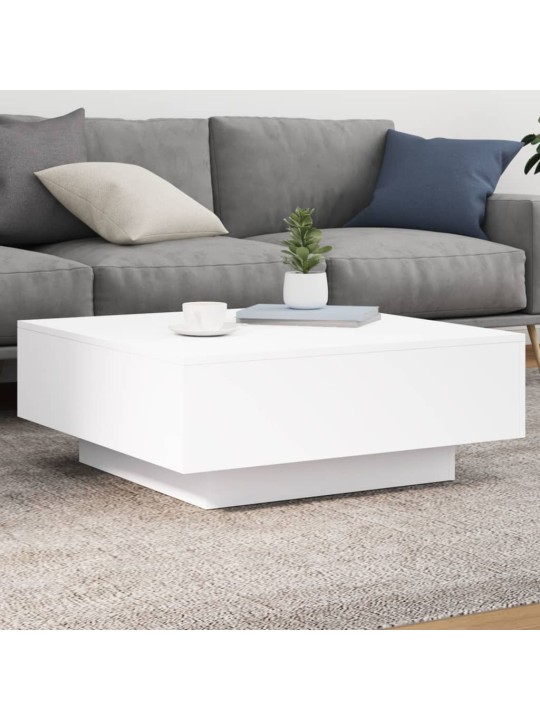 Konferenční stolek s LED osvětlením bílý 80 x 80 x 31 cm