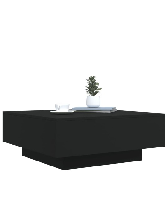 Konferenční stolek s LED osvětlením černý 80 x 80 x 31 cm
