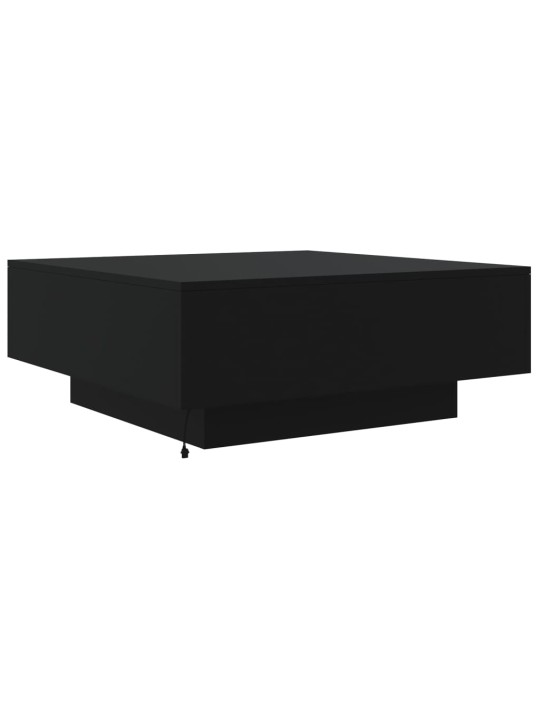Konferenční stolek s LED osvětlením černý 80 x 80 x 31 cm