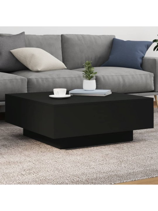 Konferenční stolek s LED osvětlením černý 80 x 80 x 31 cm
