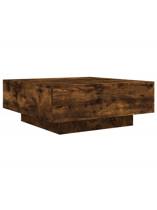 Konferenční stolek s LED osvětlením kouřový dub 80 x 80 x 31 cm