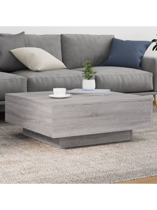 Konferenční stolek s LED osvětlením šedý sonoma 80 x 80 x 31 cm