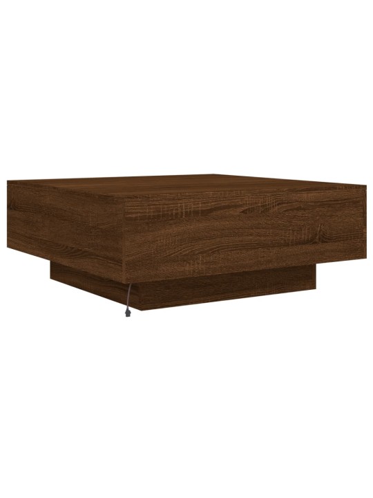 Konferenční stolek s LED osvětlením hnědý dub 80 x 80 x 31 cm