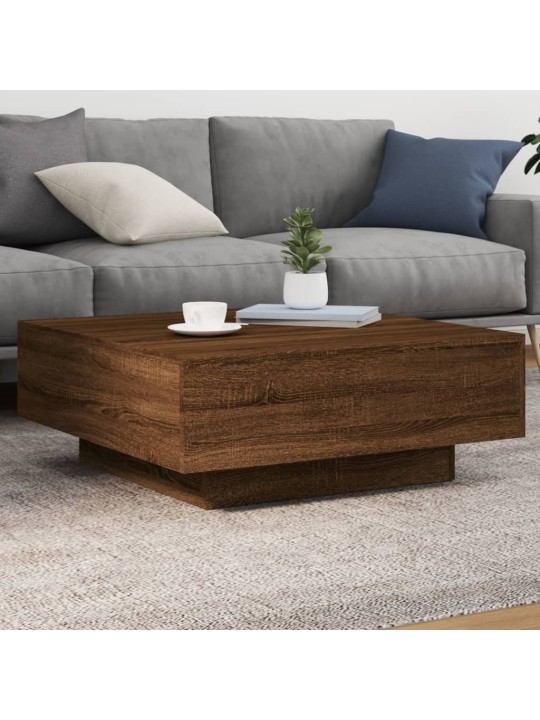 Konferenční stolek s LED osvětlením hnědý dub 80 x 80 x 31 cm