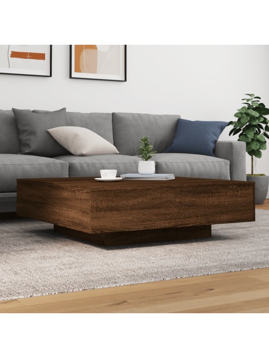 Konferenční stolek hnědý dub 100 x 100 x 31 cm kompozitní dřevo