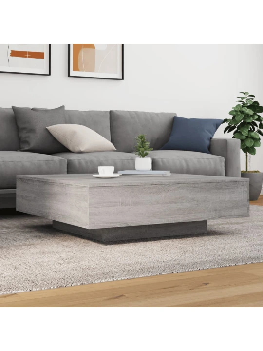 Konferenční stolek s LED osvětlením šedý sonoma 100x100x31 cm