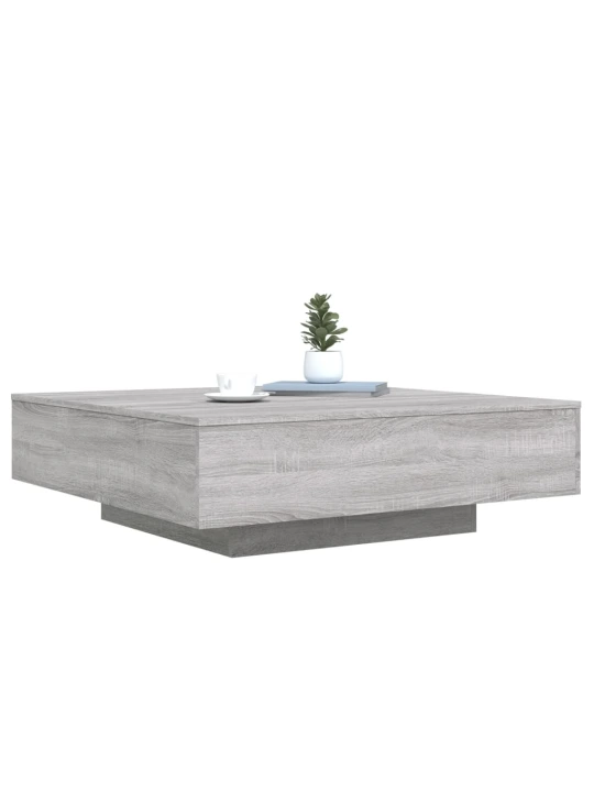 Konferenční stolek s LED osvětlením šedý sonoma 100x100x31 cm