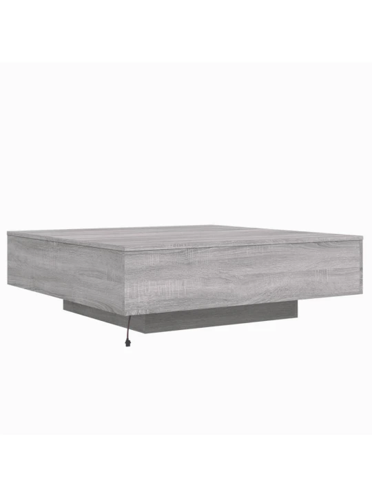 Konferenční stolek s LED osvětlením šedý sonoma 100x100x31 cm