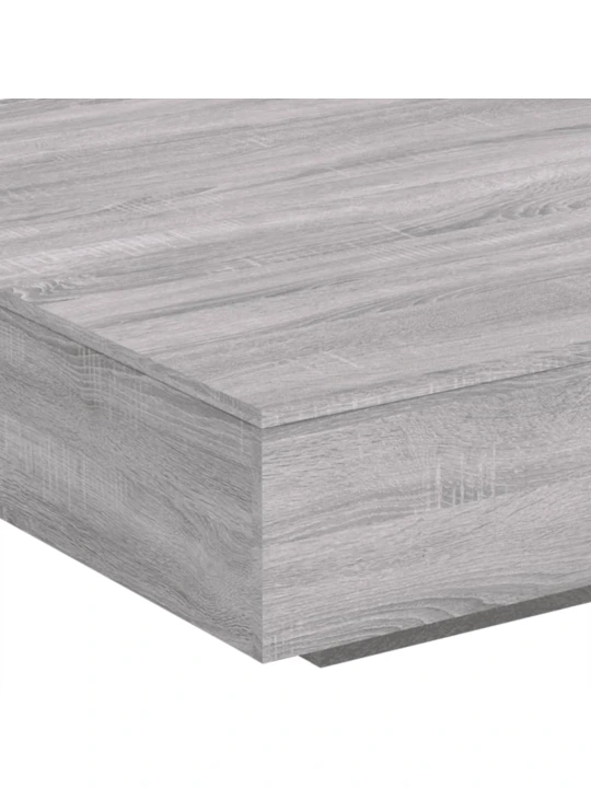Konferenční stolek s LED osvětlením šedý sonoma 100x100x31 cm