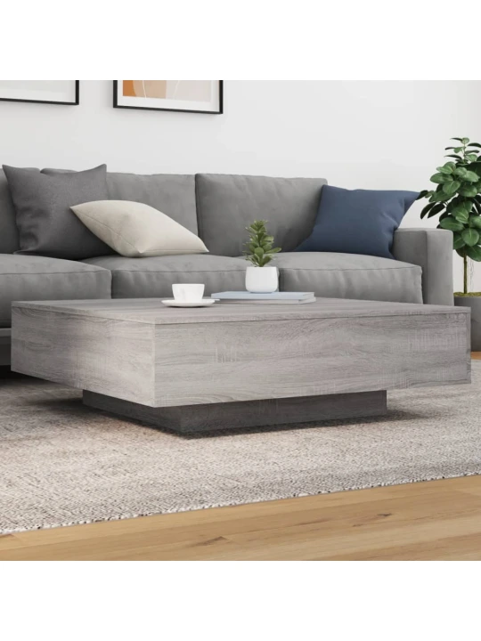 Konferenční stolek s LED osvětlením šedý sonoma 100x100x31 cm