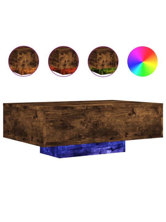Konferenční stolek s LED osvětlením kouřový dub 85 x 55 x 31 cm