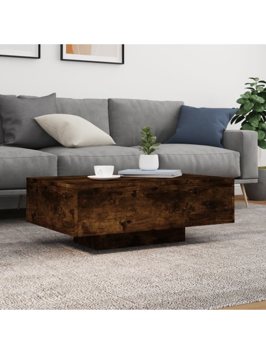 Konferenční stolek s LED osvětlením kouřový dub 85 x 55 x 31 cm