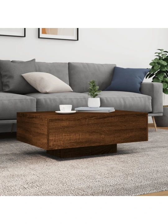 Konferenční stolek s LED osvětlením hnědý dub 85 x 55 x 31 cm