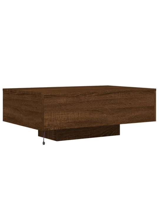 Konferenční stolek s LED osvětlením hnědý dub 85 x 55 x 31 cm