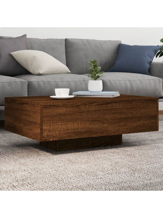 Konferenční stolek s LED osvětlením hnědý dub 85 x 55 x 31 cm