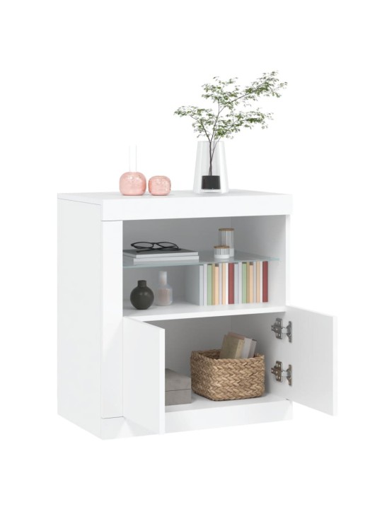 Příborník s LED osvětlením bílý 60,5 x 37 x 67 cm