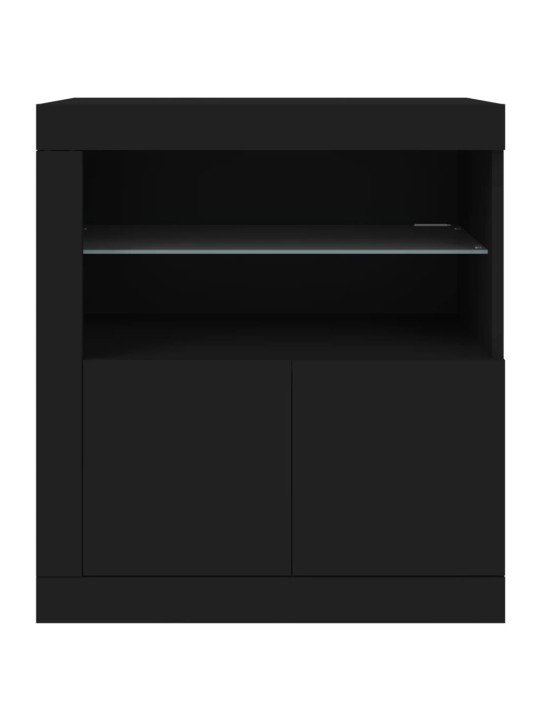 Příborník s LED osvětlením černý 60,5 x 37 x 67 cm
