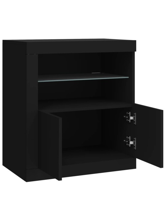 Příborník s LED osvětlením černý 60,5 x 37 x 67 cm