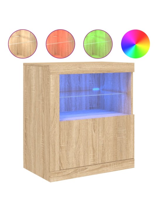 Příborník s LED osvětlením dub sonoma 60,5 x 37 x 67 cm
