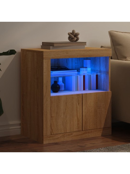 Příborník s LED osvětlením dub sonoma 60,5 x 37 x 67 cm