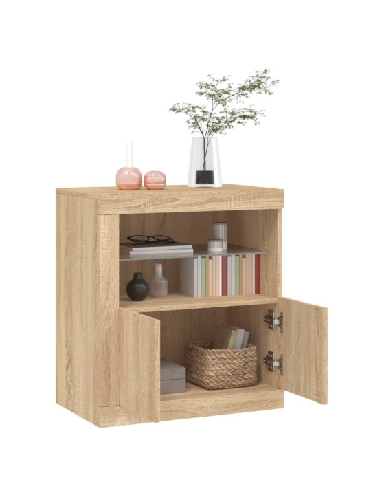 Příborník s LED osvětlením dub sonoma 60,5 x 37 x 67 cm