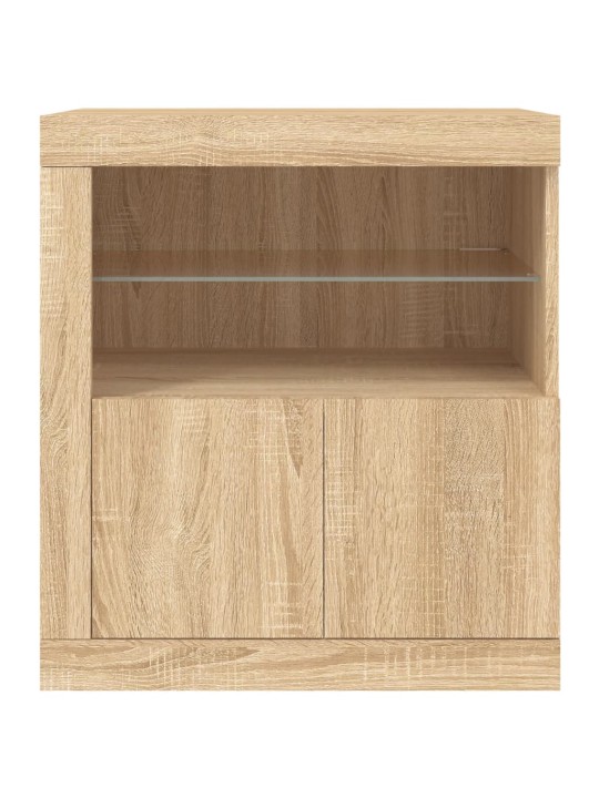 Příborník s LED osvětlením dub sonoma 60,5 x 37 x 67 cm