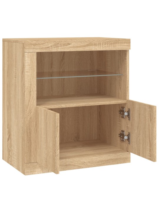 Příborník s LED osvětlením dub sonoma 60,5 x 37 x 67 cm