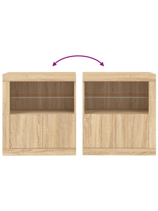 Příborník s LED osvětlením dub sonoma 60,5 x 37 x 67 cm