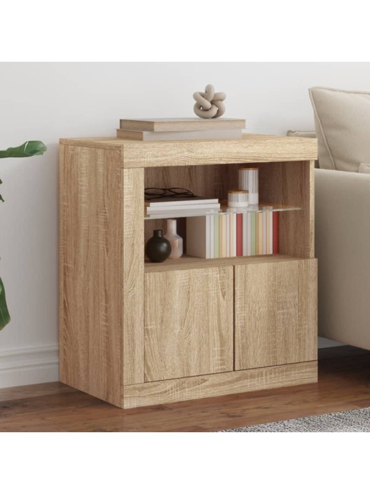 Příborník s LED osvětlením dub sonoma 60,5 x 37 x 67 cm