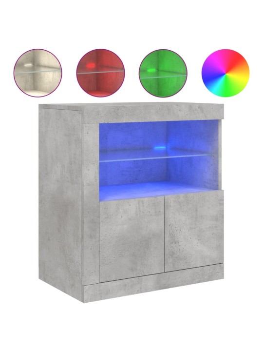 Příborník s LED osvětlením betonově šedý 60,5 x 37 x 67 cm