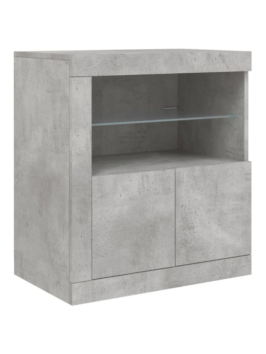 Příborník s LED osvětlením betonově šedý 60,5 x 37 x 67 cm