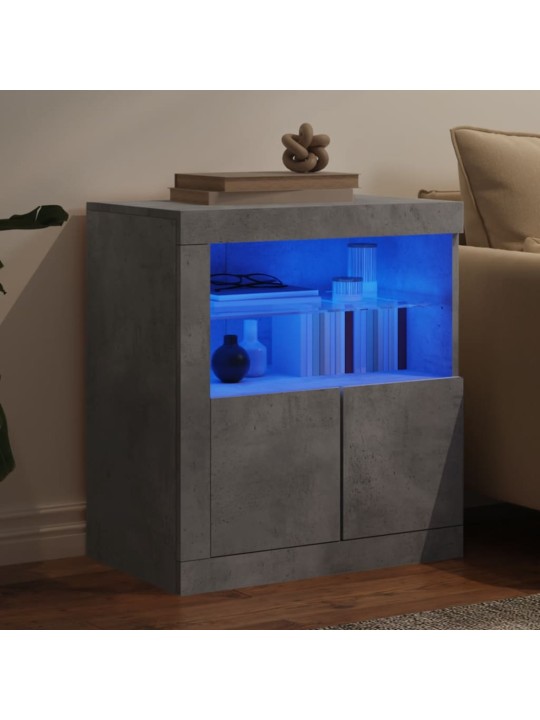 Příborník s LED osvětlením betonově šedý 60,5 x 37 x 67 cm