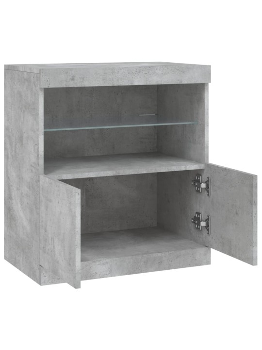 Příborník s LED osvětlením betonově šedý 60,5 x 37 x 67 cm