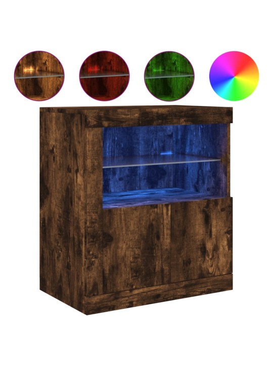 Příborník s led osvětlením kouřový dub 60,5 x 37 x 67 cm