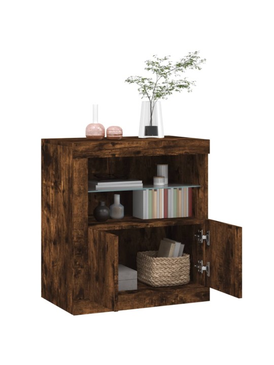 Příborník s led osvětlením kouřový dub 60,5 x 37 x 67 cm