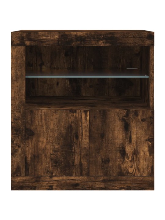Příborník s led osvětlením kouřový dub 60,5 x 37 x 67 cm